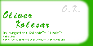 oliver kolesar business card